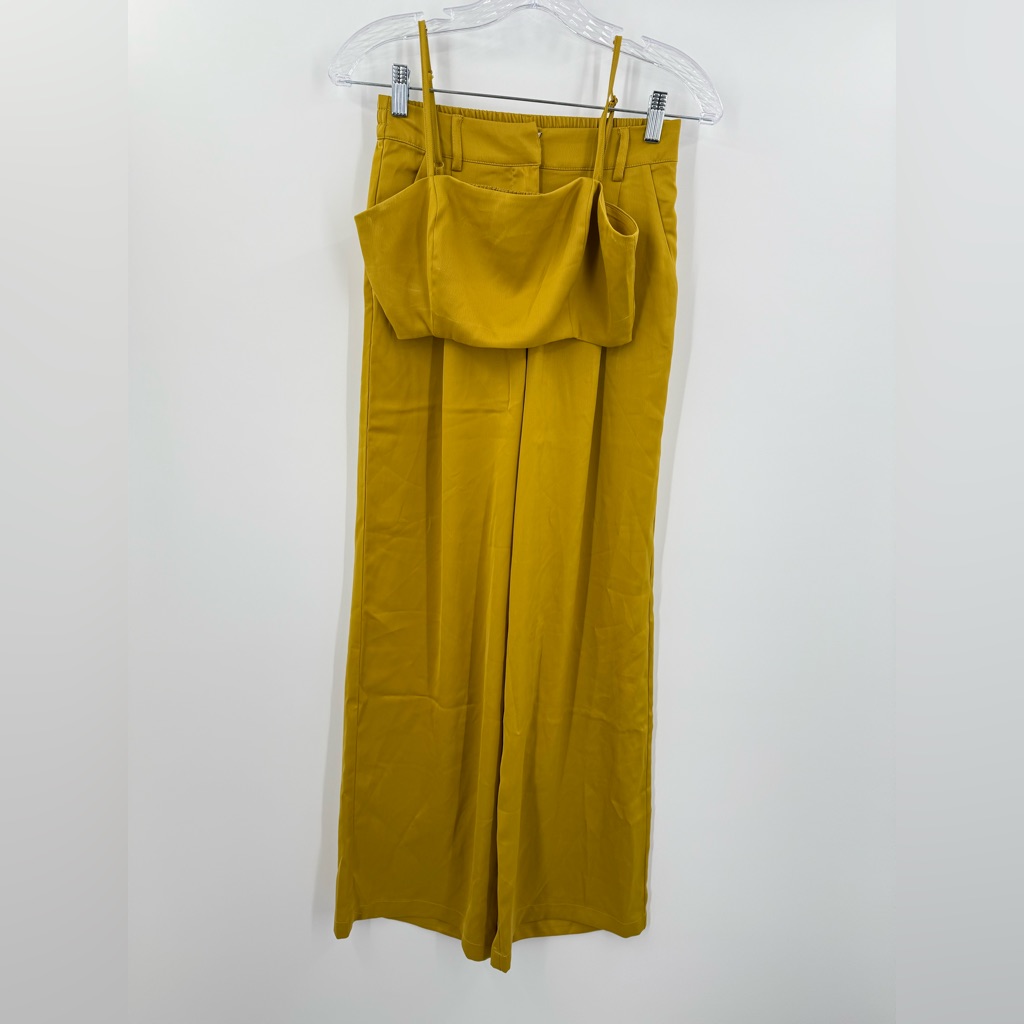 House Of Harlow Women's Set Satin Crop Top & Satin Wide Leg Pants Size Xs/S